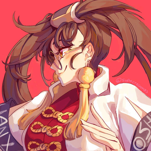Colored sketch bust
