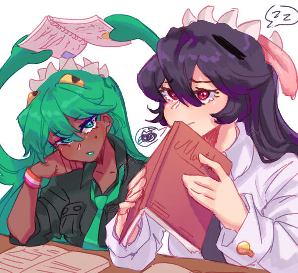 Colored sketch half body