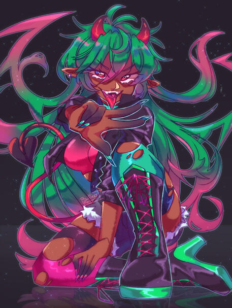 Colored sketch, full body