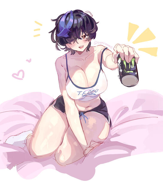 Colored sketch, full body